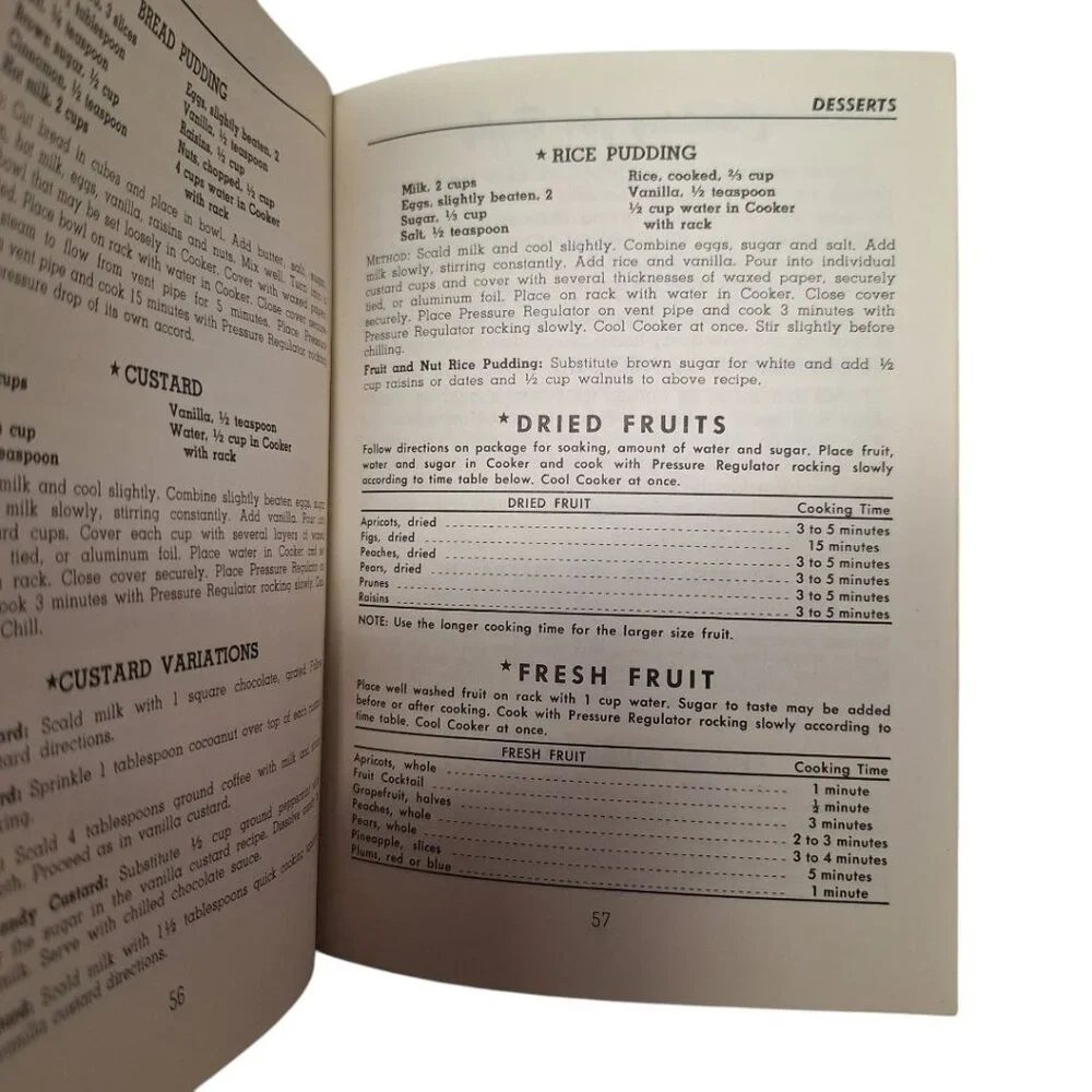 Presto Pressure Cooker Recipe  Book Instructions 1960s Stew Soup Canning Vintage